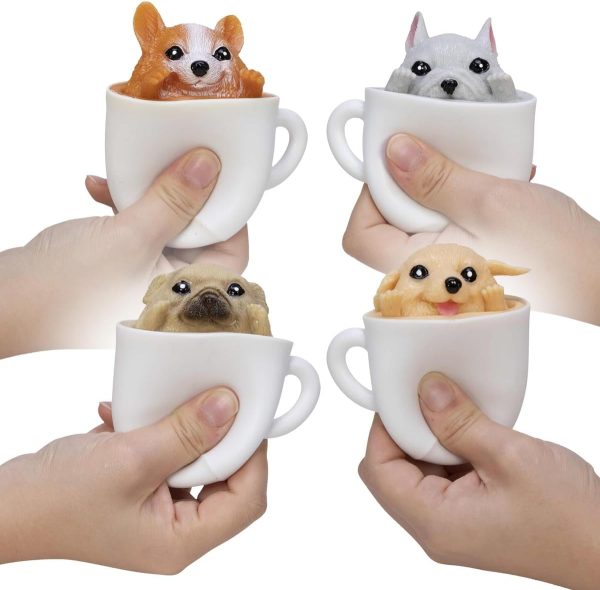 Schylling Pup in a Cup - Squeeze to Reveal Adorable Caffeine-Themed Companions - Style May Vary (Pack of 1)