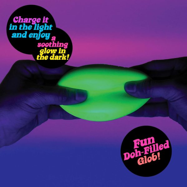 Schylling NeeDoh Glow in The Dark - Sensory Squeeze Toy - Gratifying Glowing Glob - 2.5 Wide - Glow in The Dark (Pack of 1)