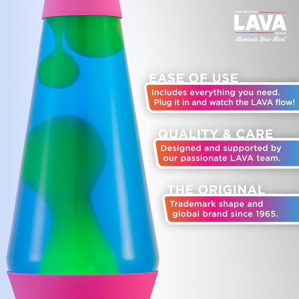 Lava The Original Lamp - 14.5 Neon Pink - Classic Liquid Motion Lamp - Green/Yellow and Blue Liquid - Item #2383 (Amazon Exclusive)