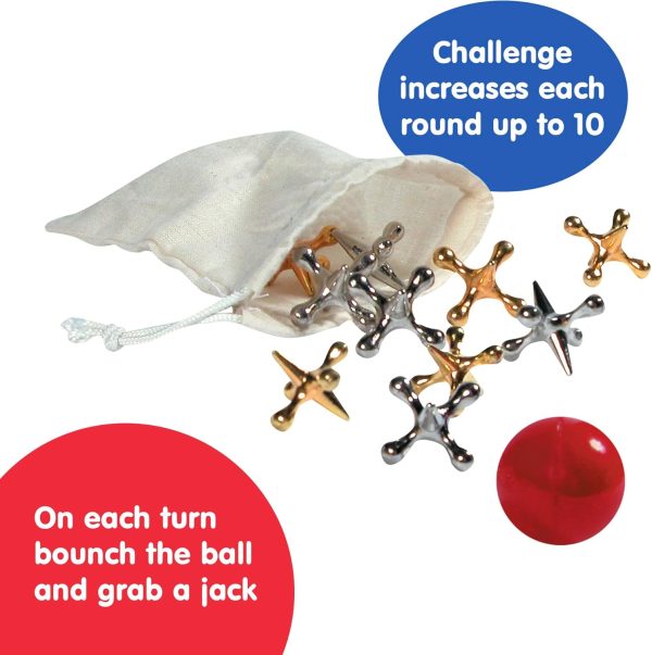 Metal Jacks and Rubber Ball Set