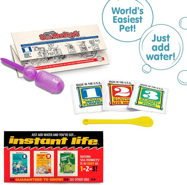 Sea-Monkeys: Retro Instant Life Kit - Tiny Brine Shrimp Growth Set. World's Only Instant Pet. Create Life. Just Add Water. Educational Kit. Kids 6+